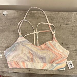 NWT Old Navy Women's Pastel Swirl Sports Bra